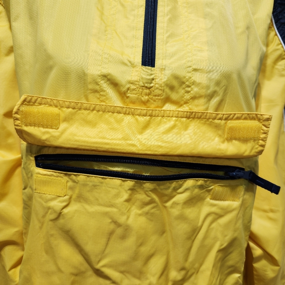 GAP Hooded Anorak Bright Yellow Pullover Windbreaker Rain Jacket (M), VTG Y2K - Picture 7 of 15